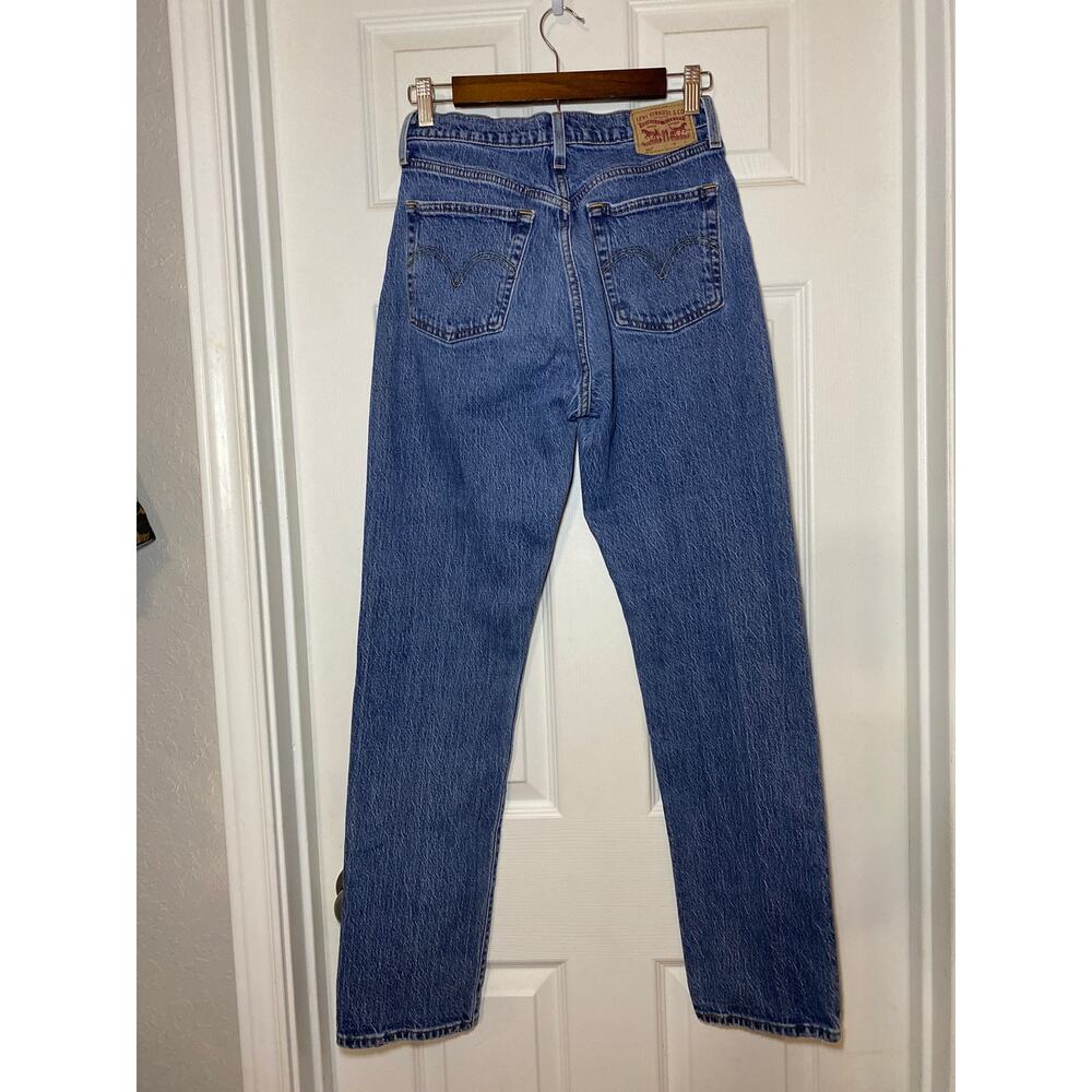 Levi’s 501 Original High Rise Straight Leg Jeans Medium Indigo Worn In W26 L32 - Picture 3 of 8